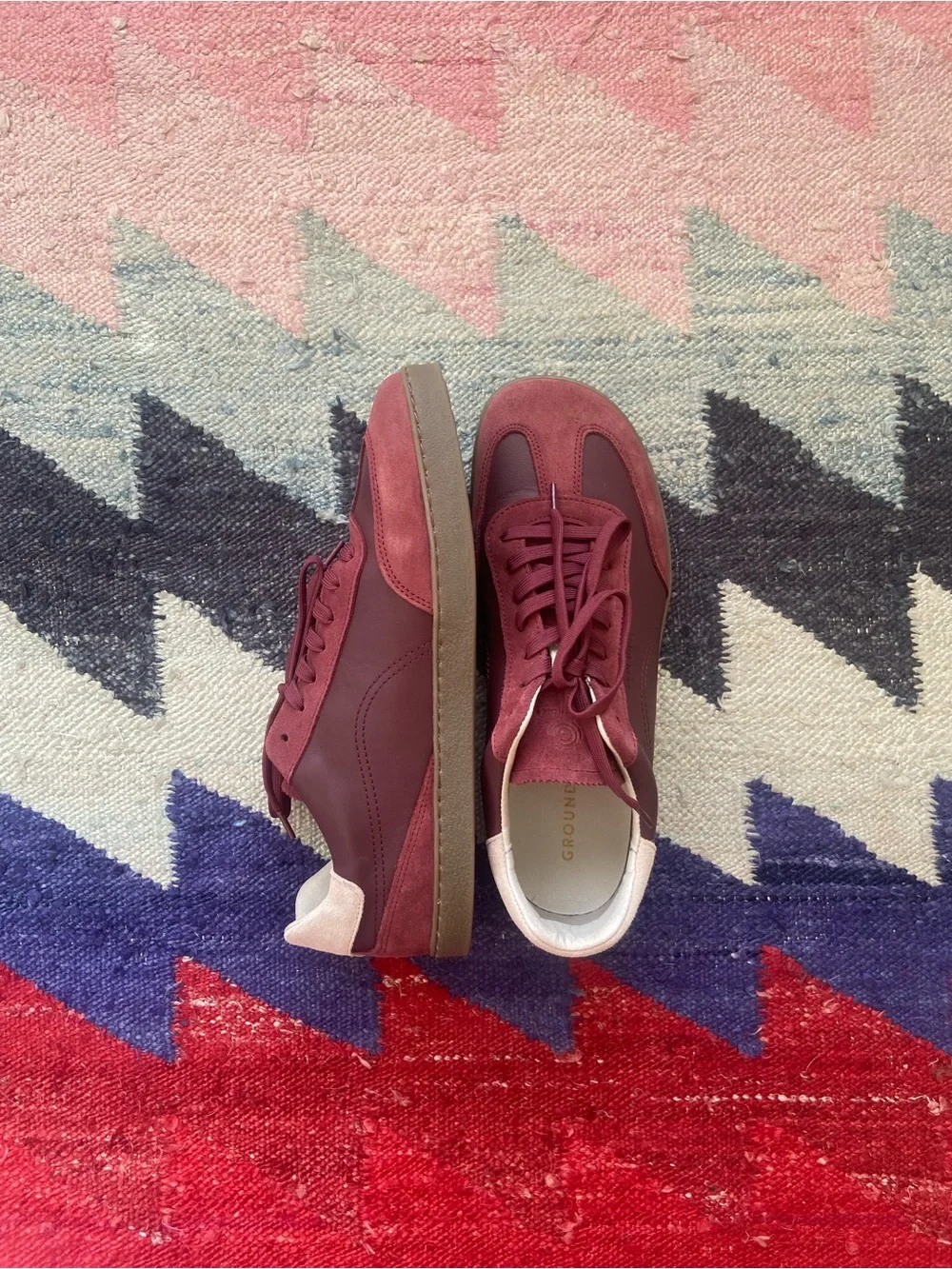 Women's Burgundy Casual Sneakers - Comfortable Lace-Up Shoes